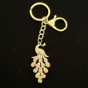 Chloe Accessory Peacock Gold tone Keychain and Bag Charm